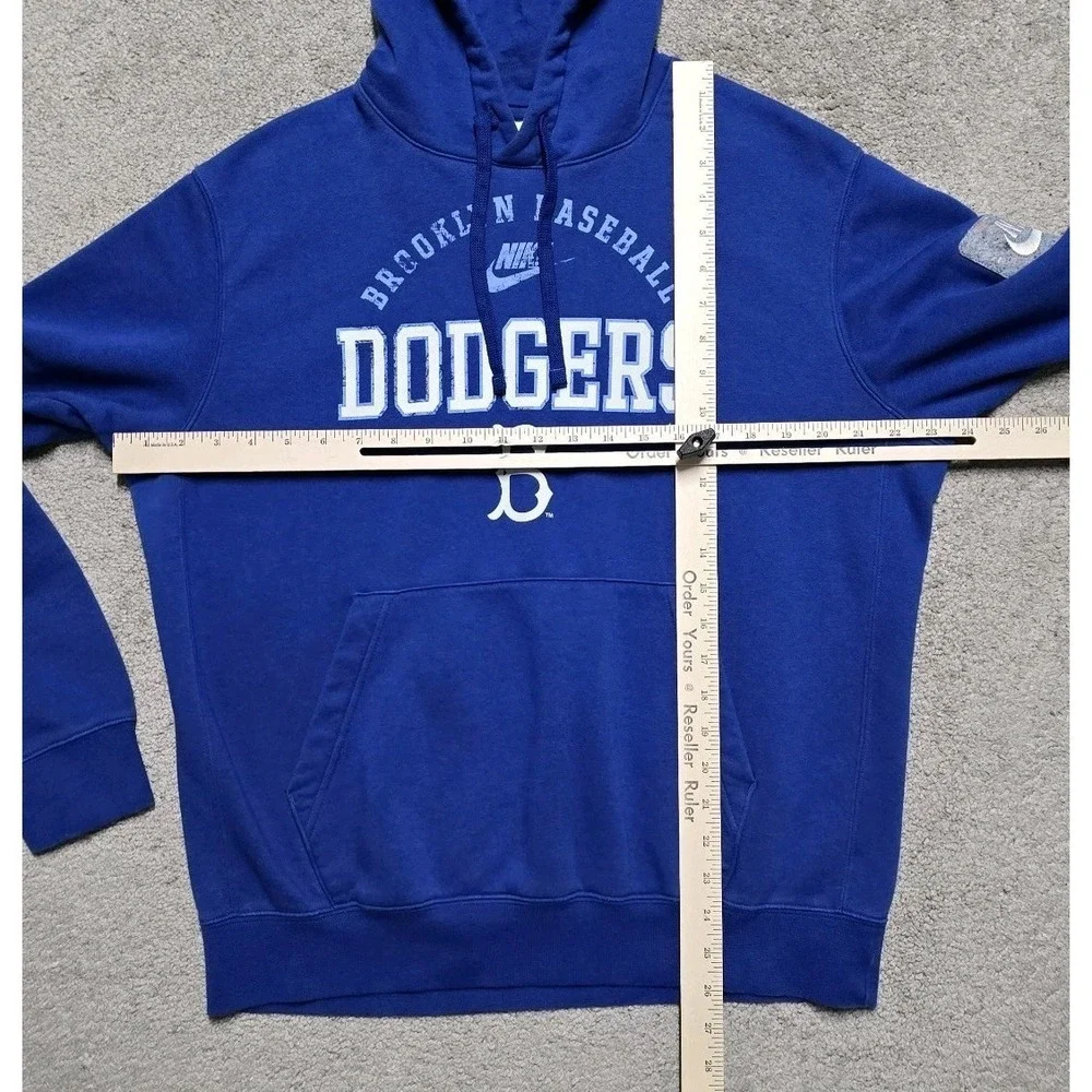 Brooklyn Dodgers Nike Club Fleece Hoodie MLB Mens M‎ Blue Sleeve Print